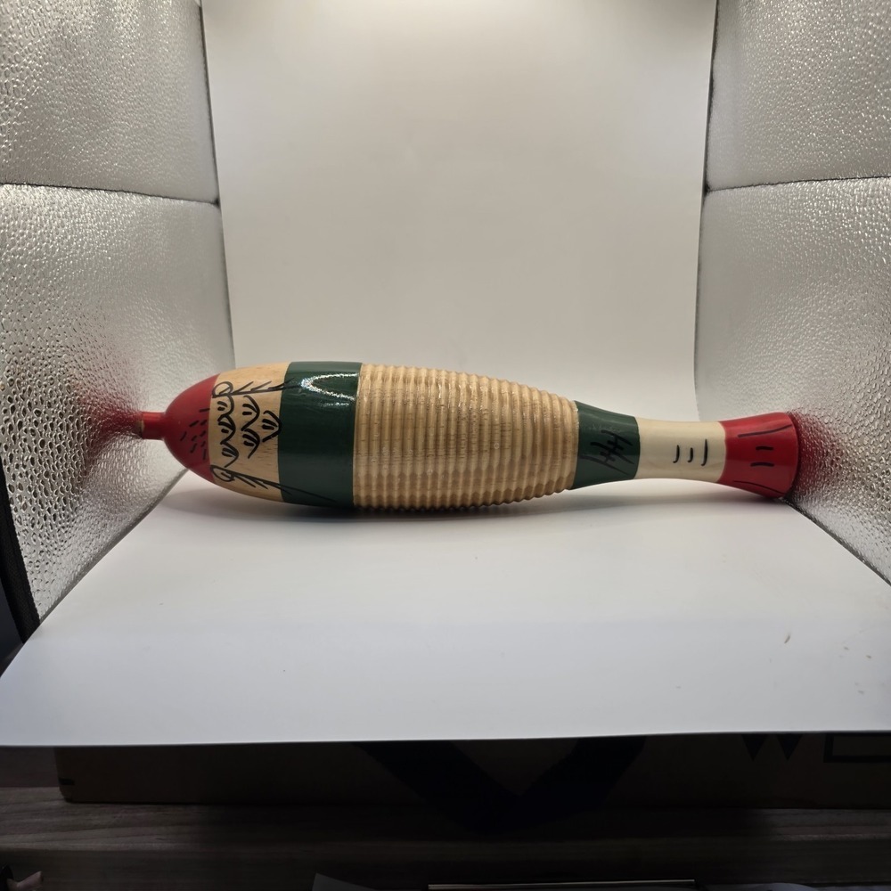 Bnineteenteam Fish-Shaped Wooden Guiro Percussion Instrument No Scraper